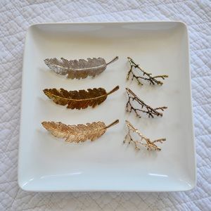 Set of Six Gold and Silver Hair Accessories